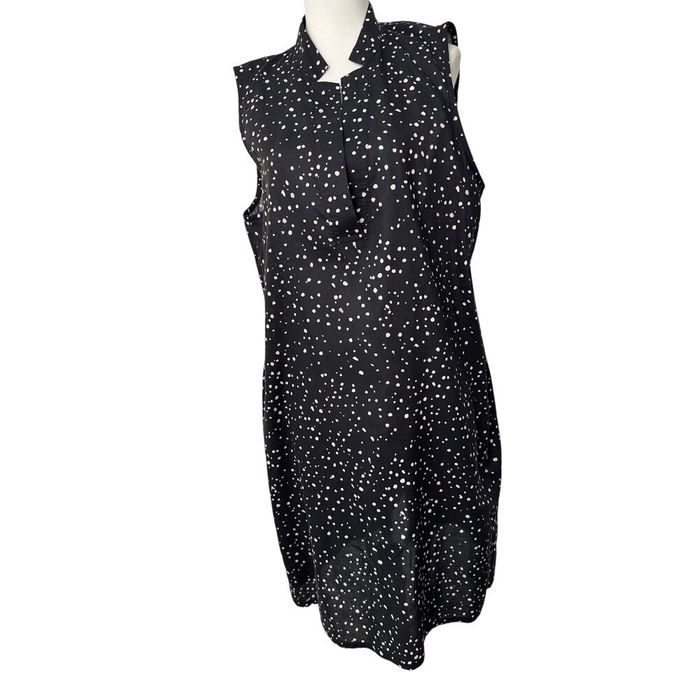 Eileen Fisher Organic Cotton Polka Dot Sleeveless Tunic Dress L - Picture 2 of 7